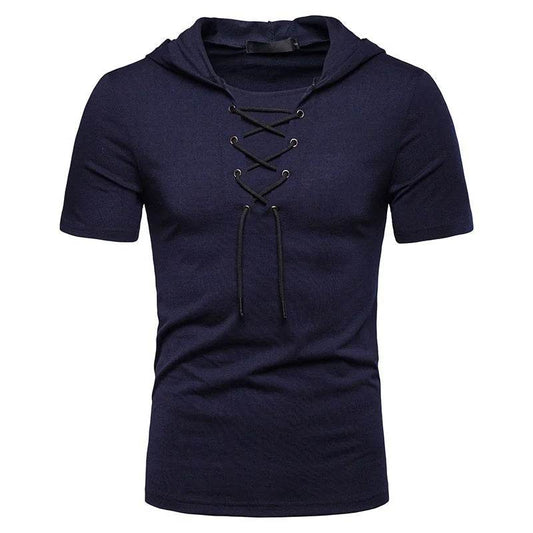 Men's Hooded Casual T-Shirt - Lightweight, Breathable, Drawstring Design - Buy Center US