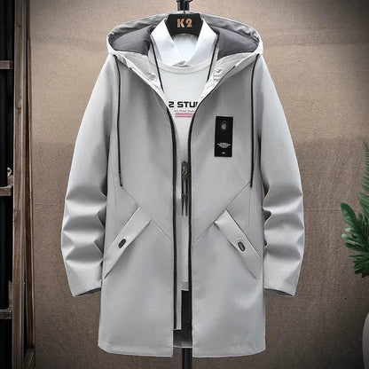 2023 Men's Hooded Jacket - Casual Zip-up Trench Coat for Autumn - Buy Center US