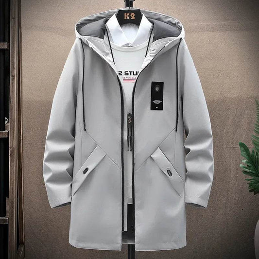 2023 Men's Hooded Jacket - Casual Zip-up Trench Coat for Autumn - Buy Center US