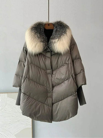 Women's Winter Down Jacket - 90% White Duck Down, Detachable Collar - Buy Center US