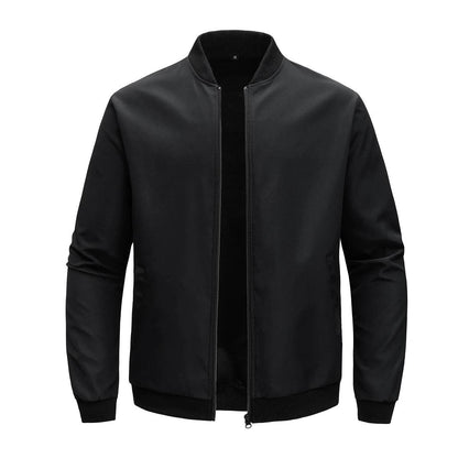 Men's Casual Thin Baseball Collar Jacket - Solid Color, Loose Fit for Spring - Buy Center US