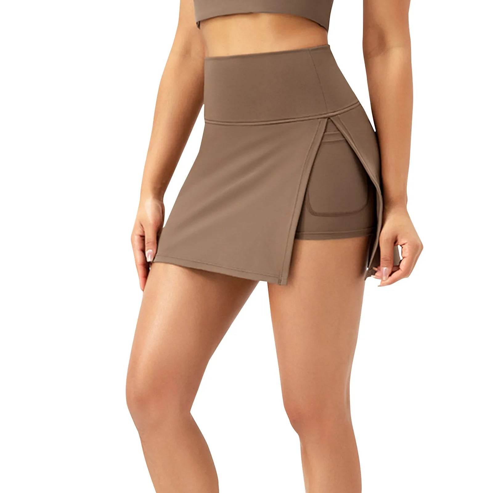 Women's High Waist Sports Culottes - Quick Drying & Stylish Slit - Buy Center US