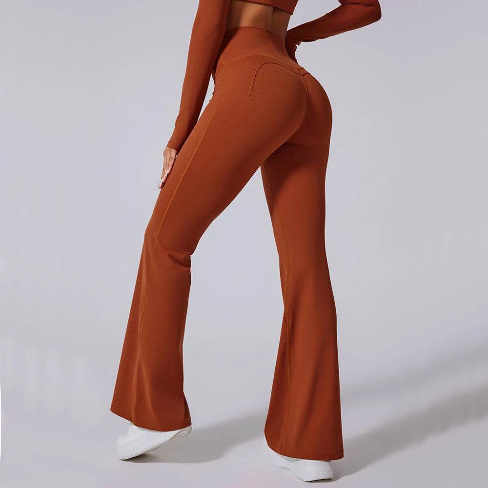 Women's High Waist Flared Leggings - Breathable Yoga Pants for Workouts - Buy Center US