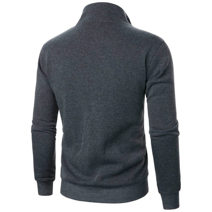 Men's Casual Zipper Hoodie - Solid Color Cardigan for Autumn Style - Buy Center US
