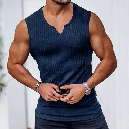 RUASPV Men's V-Neck Gym Tank Top - Cool Summer Fitness Sleeveless Vest - Buy Center US