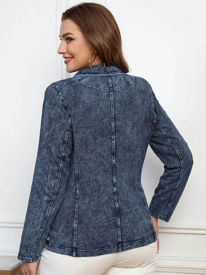 LIH HUA Women's Plus Size Denim Jacket - Loose Fit, Button Detail - Buy Center US