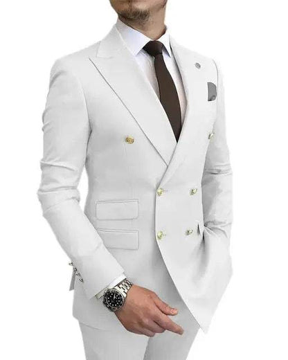 Elegant Light Blue Smoking Jacket & Pants Set for Men - Gold Buttons Tuxedo - Buy Center US
