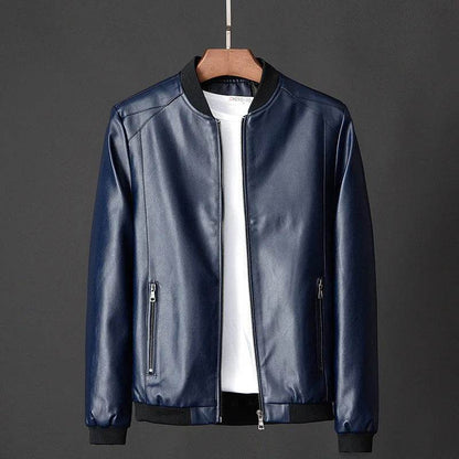 FAVOCENT Men's Black Biker PU Leather Coat - Casual Slim Fit Jacket - Buy Center US