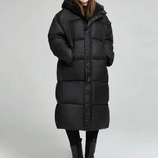 ABRINIC Women’s Hooded PU Down Coat - Oversized Casual Parka - Buy Center US