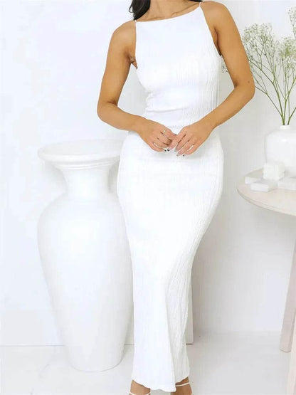 Dozw Sexy Women’s Long Dress - Sleek Sleeveless Back Split Style - Buy Center US