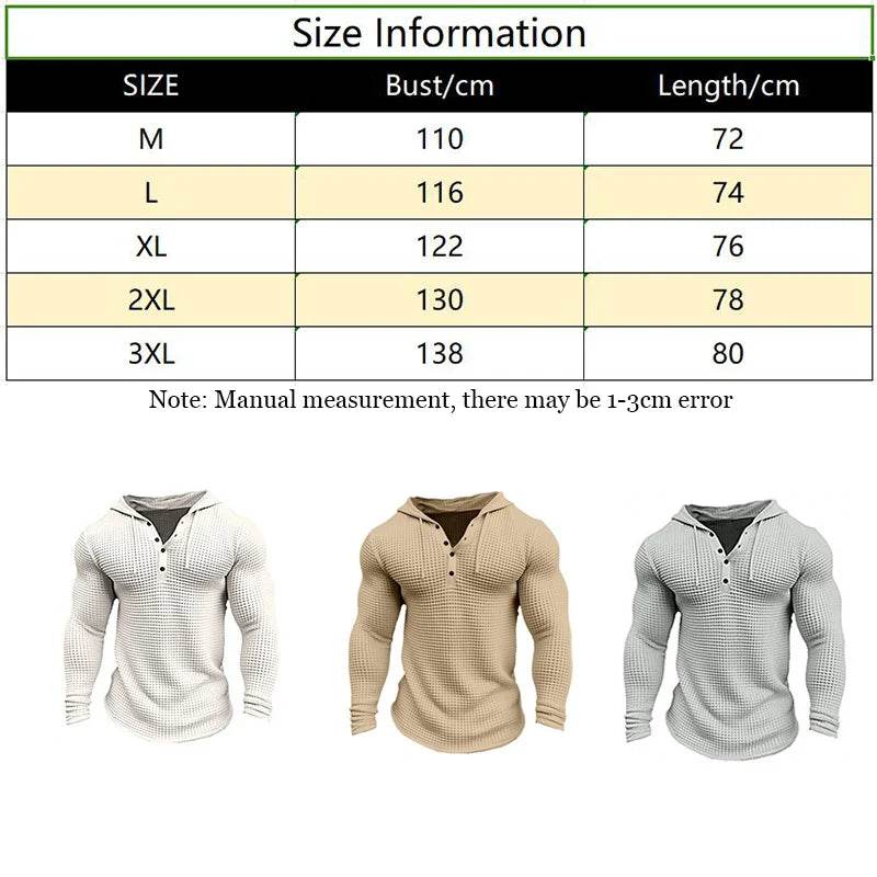 Men's Casual Long Sleeve Pullover Hoodie - Comfortable Solid Color Tops - Buy Center US
