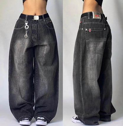 Y2K Harajuku Big Pocket Baggy Jeans for Men - Vintage Punk Style - Buy Center US