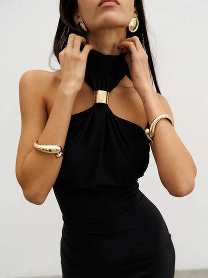 Mozision Turtleneck Off-Shoulder Maxi Dress - Sexy & Elegant Style - Buy Center US