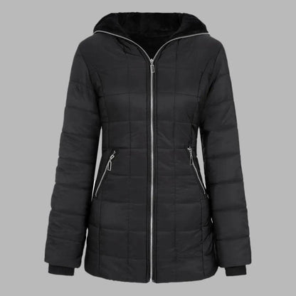 Women's Hooded Down Jacket - Thick Plush-Lined Winter Coat - Buy Center US