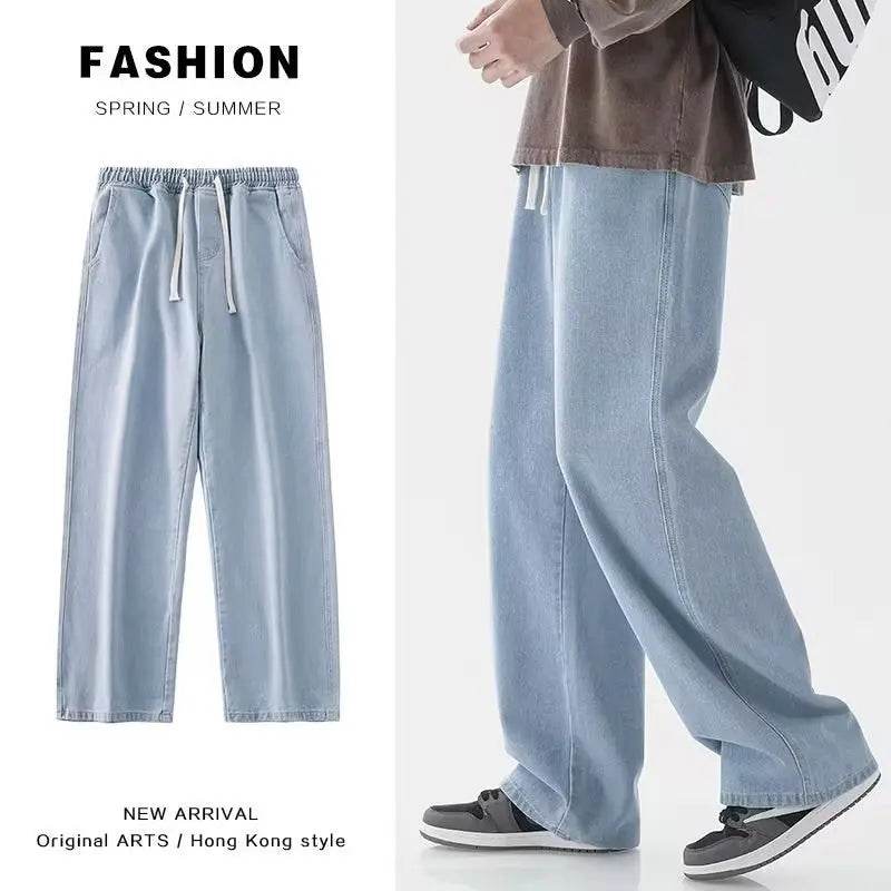2023 Korean Fashion Men's Casual Ankle-Length Wide-leg Jeans - Buy Center US