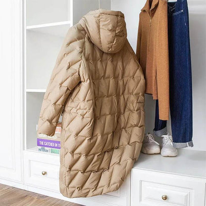 OFTBUY Women's White Duck Down Coat - Autumn Winter Hooded Puffer - Buy Center US