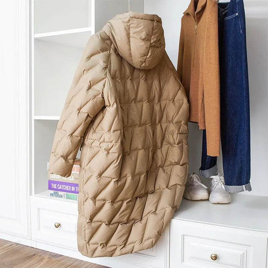 OFTBUY Women's White Duck Down Coat - Autumn Winter Hooded Puffer - Buy Center US