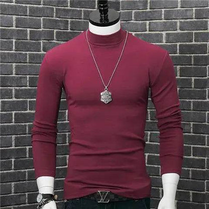 Men's Casual Turtleneck T-Shirt - Autumn Winter Slim Fit Long Sleeve - Buy Center US