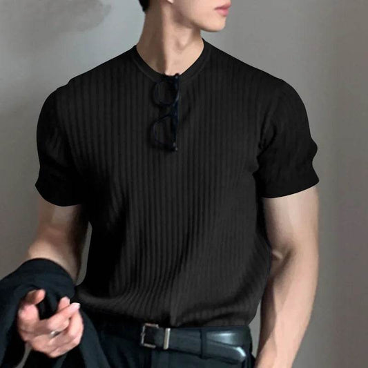 Summer Men's Light Luxury T-Shirt - O-Neck Casual Knitwear, Loose Fit - Buy Center US