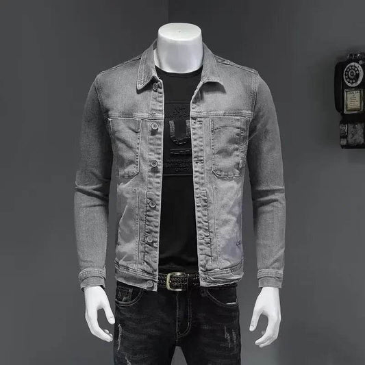 Classic Men's Denim Jacket - High-End Street Style for Autumn - Buy Center US