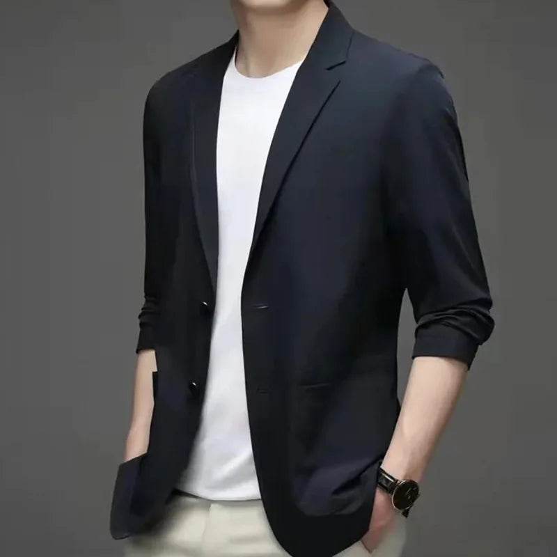 Men's Sunwear Casual Suit - Breathable Ice Silk Blazer for Spring - Buy Center US