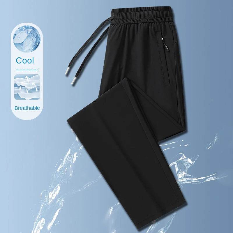 Longe 2024 Summer Ice Silk Men's Trousers - Lightweight Casual Pants - Buy Center US