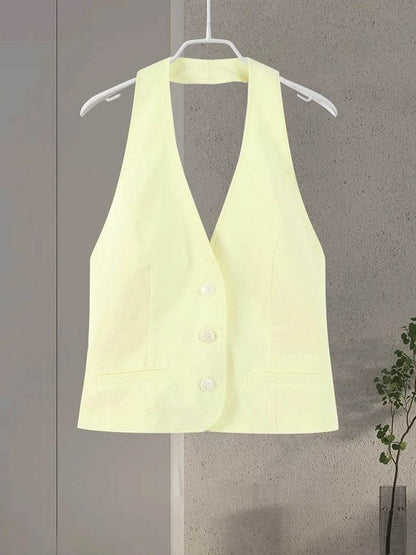 HTTEM Women’s Summer Vest Shorts Set - V-Neck Sleeveless Style - Buy Center US