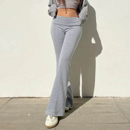 Casual Slim Flare Pants for Women - Y2K Boot Cut Fashion 2024 - Buy Center US
