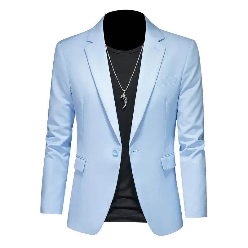 FAVOCENT Men's Slim Fit Blazer - Casual Wedding Party Coat in Solid Colors - Buy Center US