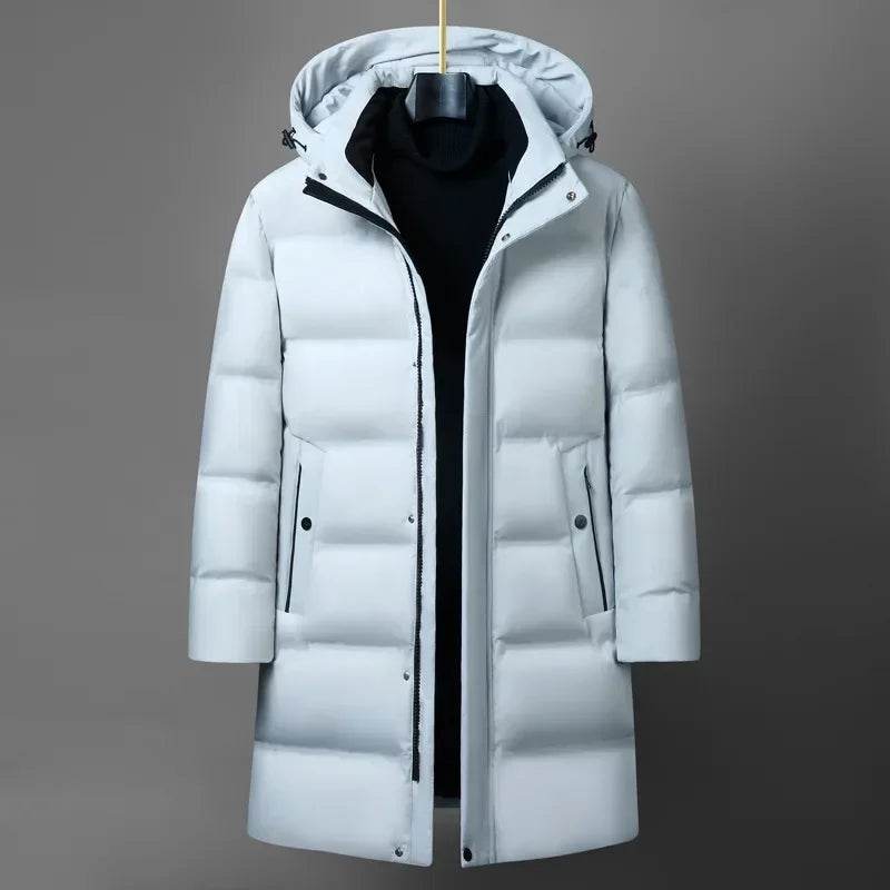 Snow Master Men's Winter Jacket - Long Hooded Down Parka for Cold Weather - Buy Center US