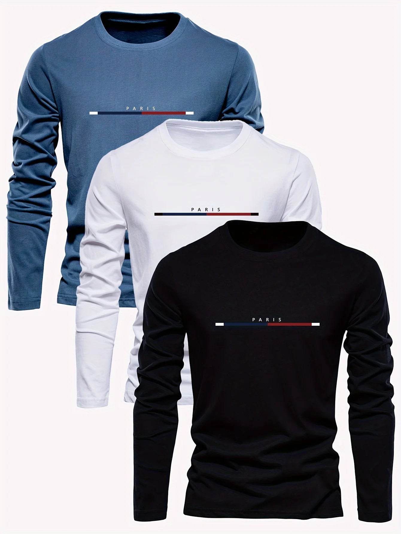 GUILAN Men's Casual Cotton T-Shirt - Paris Print, Comfortable & Breathable - Buy Center US