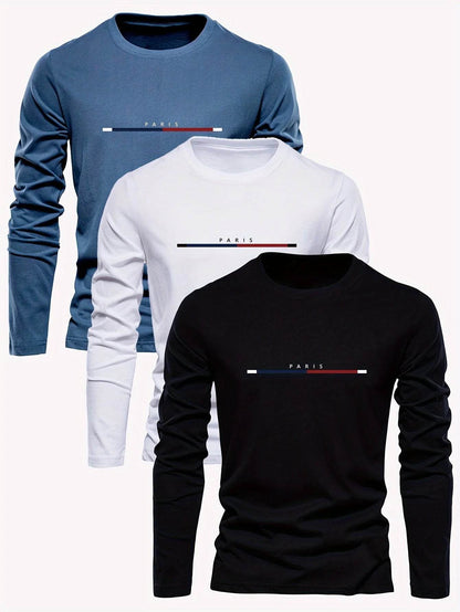 GUILAN Men's Casual Cotton T-Shirt - Paris Print, Comfortable & Breathable - Buy Center US