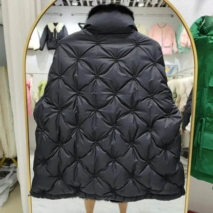 Winter Women’s Down Jacket - Embroidered Mink Fur Coat, Warm Parker - Buy Center US