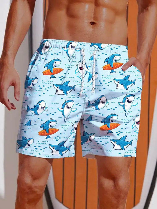 2024 Men's Hawaiian Board Shorts - Casual Swim Trunks with Drawstring - Buy Center US