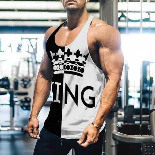 King Letter 3D Printed Men's Tank Top - Casual Summer Streetwear Gear - Buy Center US