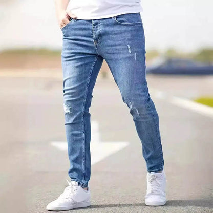 Wulend Distressed Skinny Jeans - Punk Style Ankle Length Denim - Buy Center US