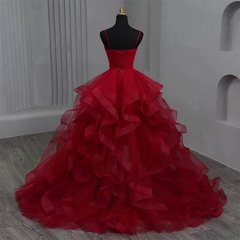 Customized Quinceanera Dress - Ruffles, V-Neck & Spaghetti Straps - Buy Center US