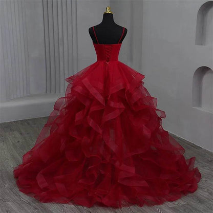 Customized Quinceanera Dress - Ruffles, V-Neck & Spaghetti Straps - Buy Center US