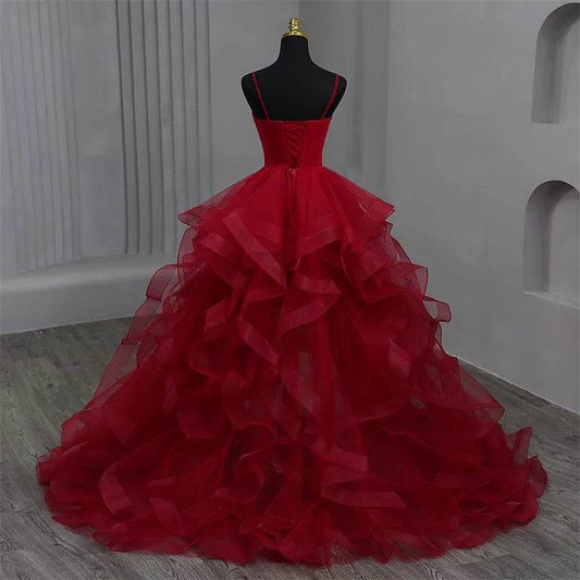 Customized Quinceanera Dress - Ruffles, V-Neck & Spaghetti Straps - Buy Center US