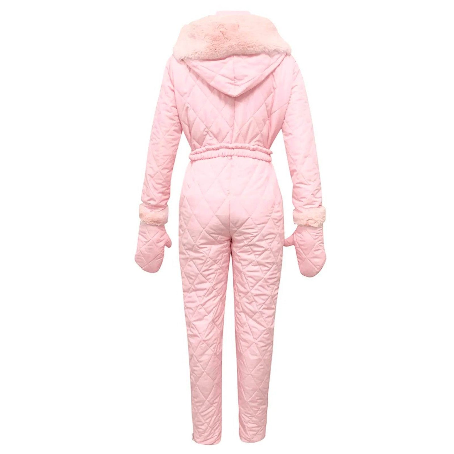 Women's Winter Ski Jumpsuit - Thick Down Coat with Zipper Closure - Buy Center US