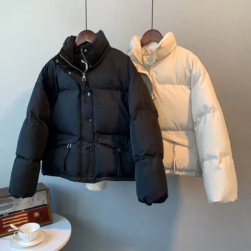 ABRINIC Women’s Casual Thicken Button-Up Puffer Jacket for Winter - Buy Center US