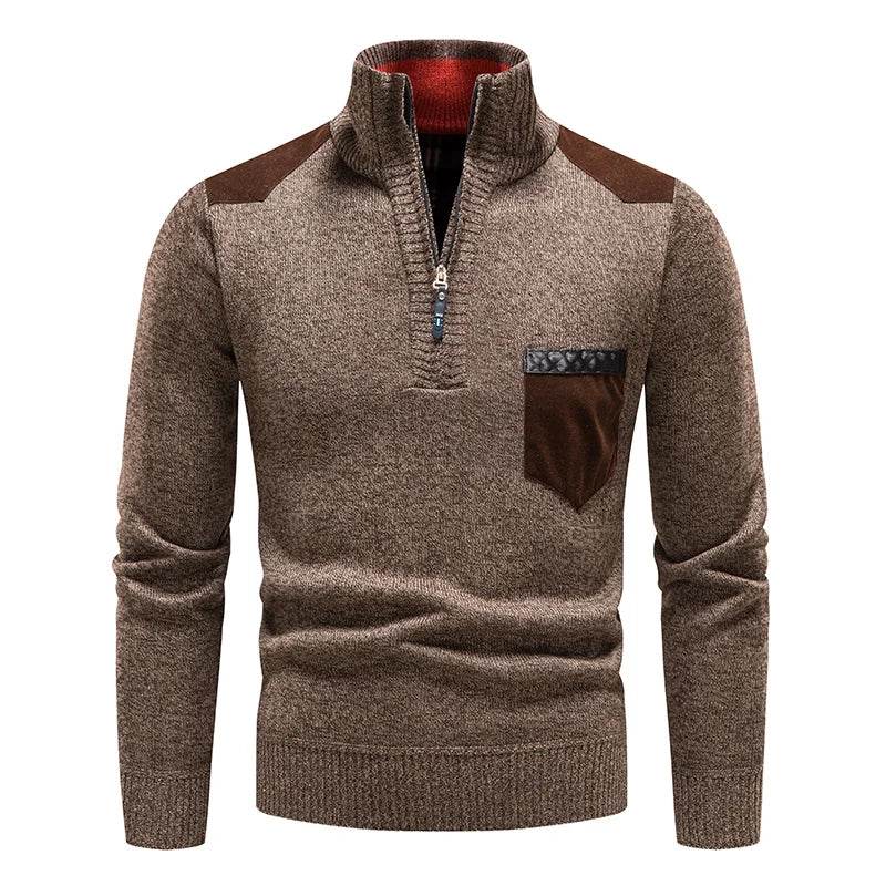 GQXAON Men's Fleece Sweater - Half Zipper Turtleneck Fall & Winter - Buy Center US