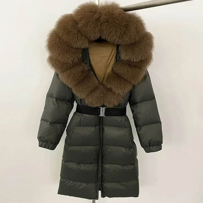 Women's Thick Warm Winter Jacket - 90% Duck Down & Fox Fur Collar - Buy Center US