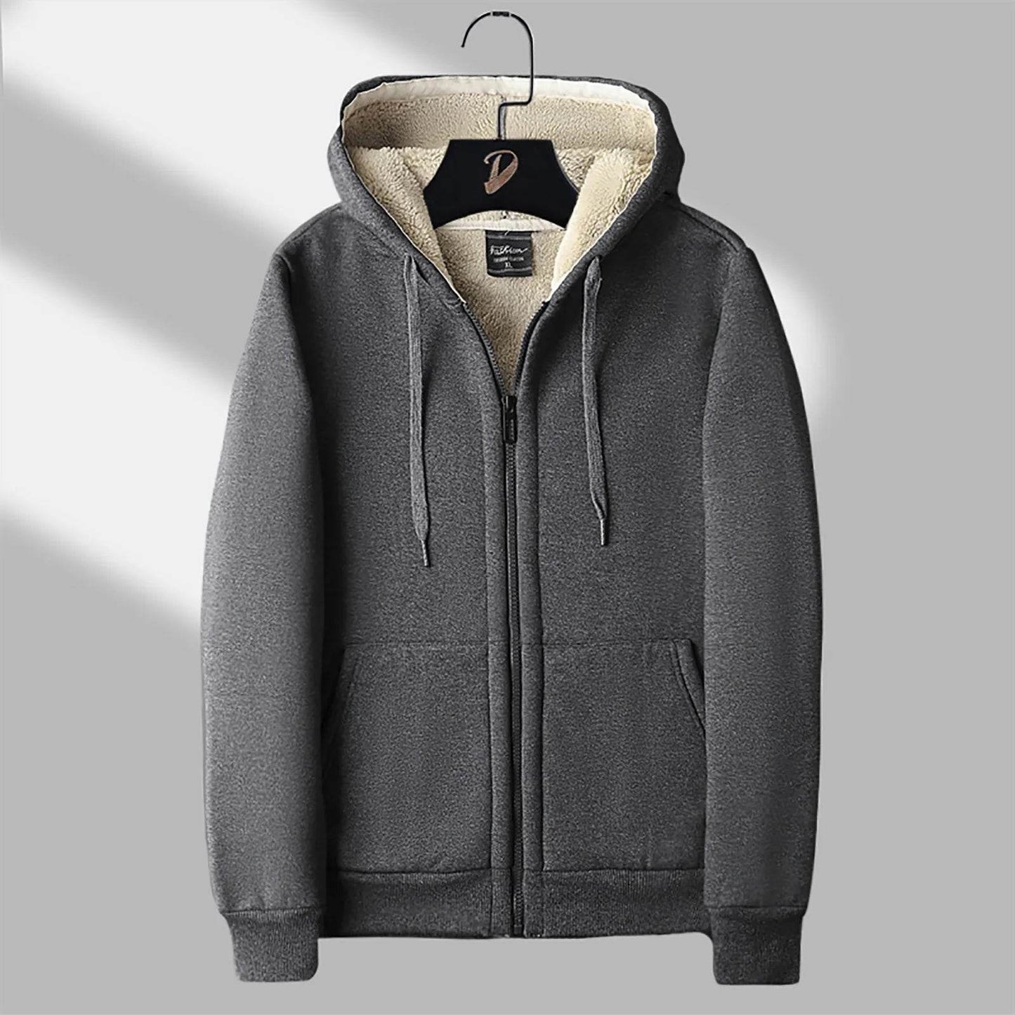 Men’s Padded Hooded Cardigan - Thickened Lamb Wool for Fall & Winter - Buy Center US