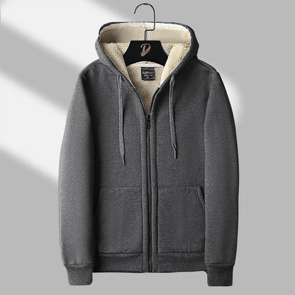 Men’s Padded Hooded Cardigan - Thickened Lamb Wool for Fall & Winter - Buy Center US