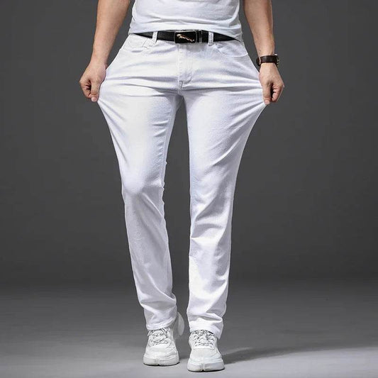 Spring & Summer Soft Stretch Denim Jeans - Men's Casual Slim Fit Trousers - Buy Center US