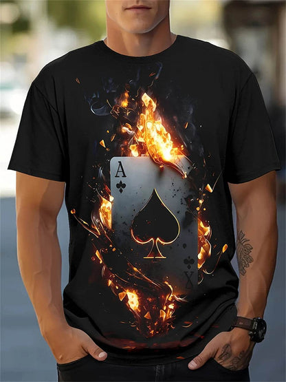 Men's Lion Print Crew Neck T-Shirt - Soft, Breathable Summer Casual Wear - Buy Center US