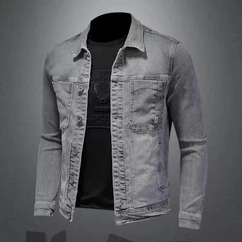 Classic Men's Denim Jacket - High-End Street Style for Autumn - Buy Center US