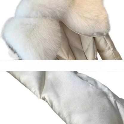 Women's High-End Slim-Fit Down Jacket with Fox Fur Collar - Buy Center US