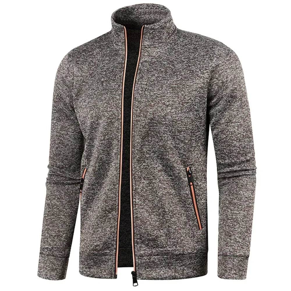 Men's Casual Zipper Hoodie - Stylish Black/Green/Gray Color Block Sweatshirt - Buy Center US